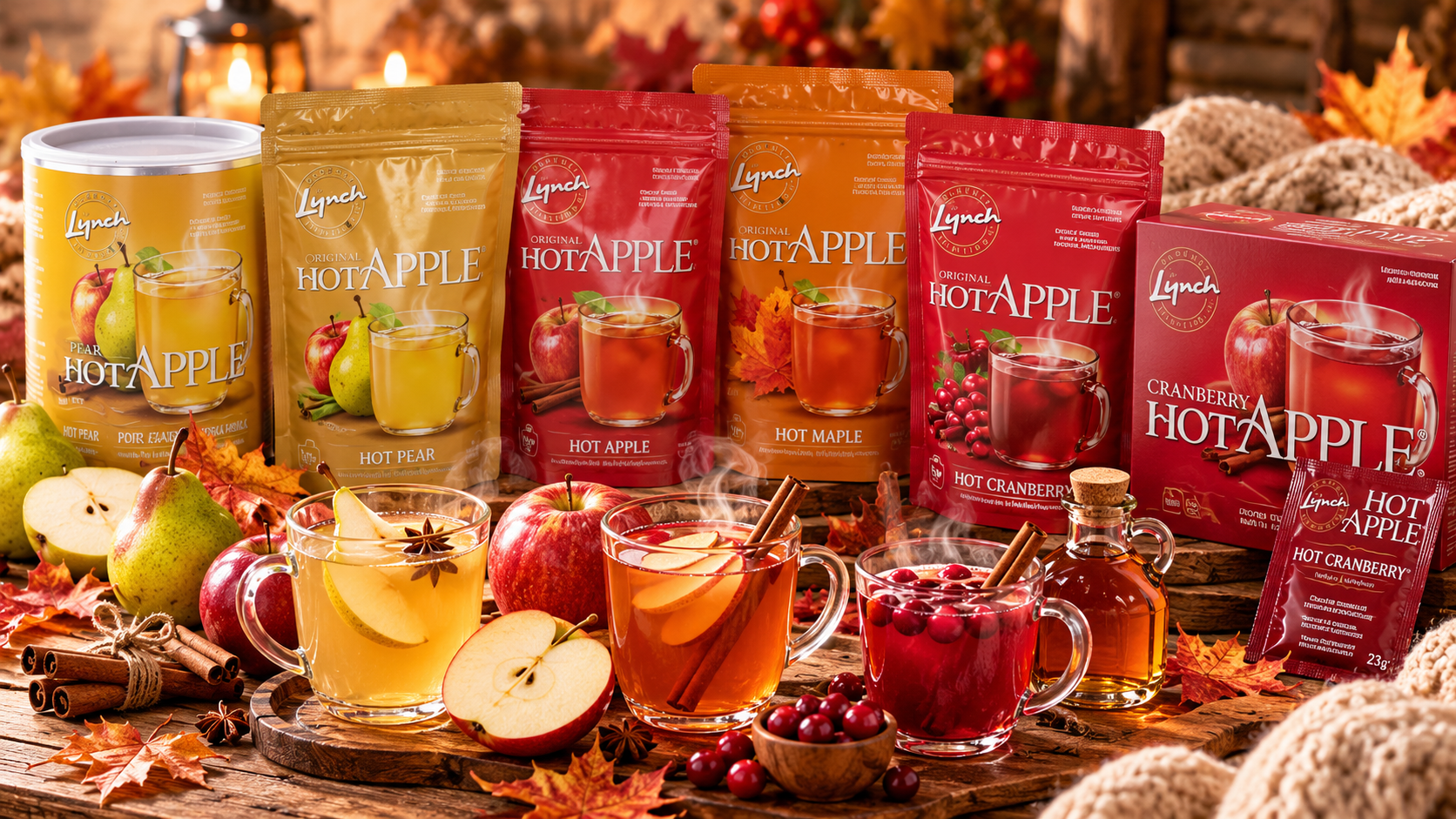 Hot Apple – horké jablko, hruška, brusinka a javor v podzimním aranžmá
