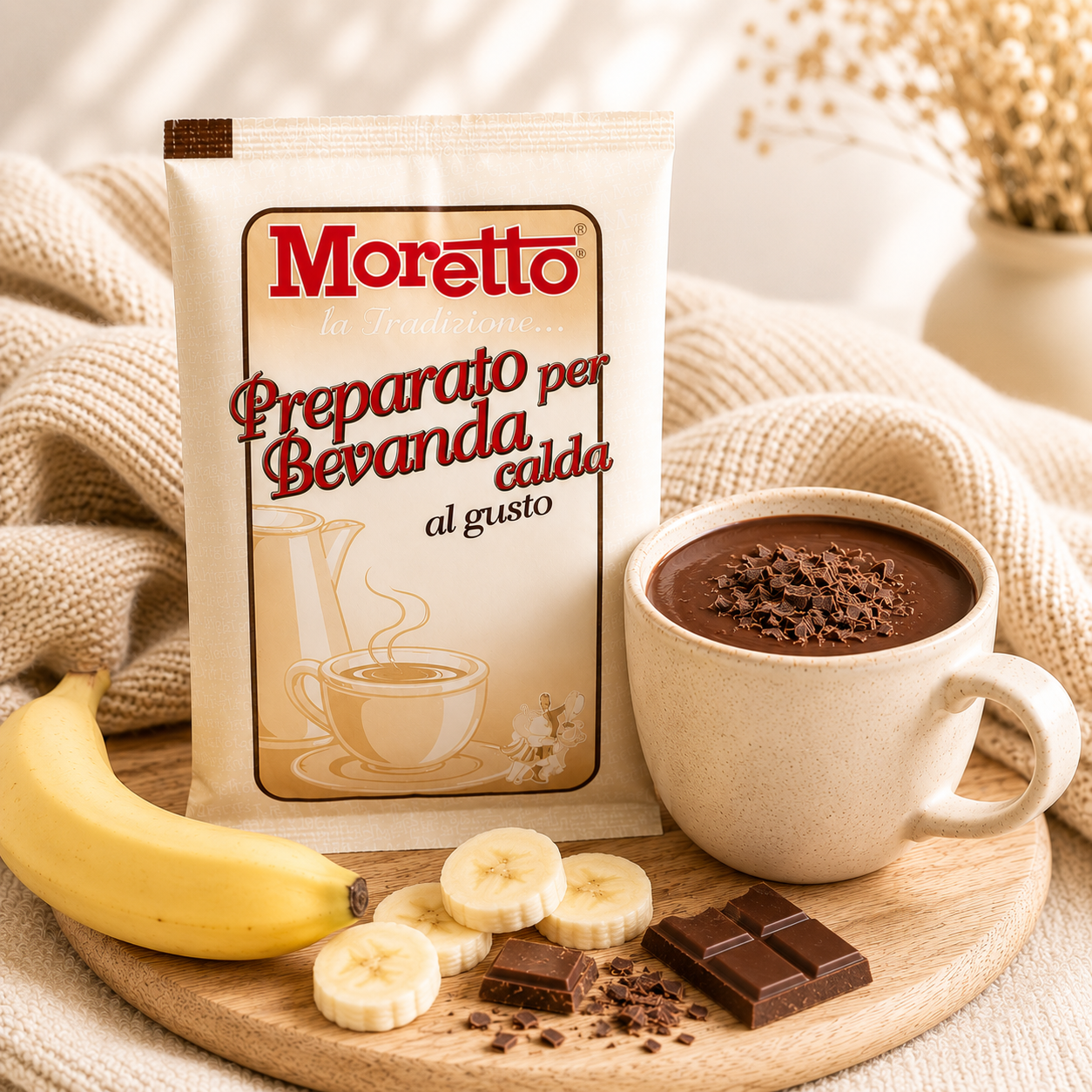 Horká čokoláda Moretto - Banánová 30g