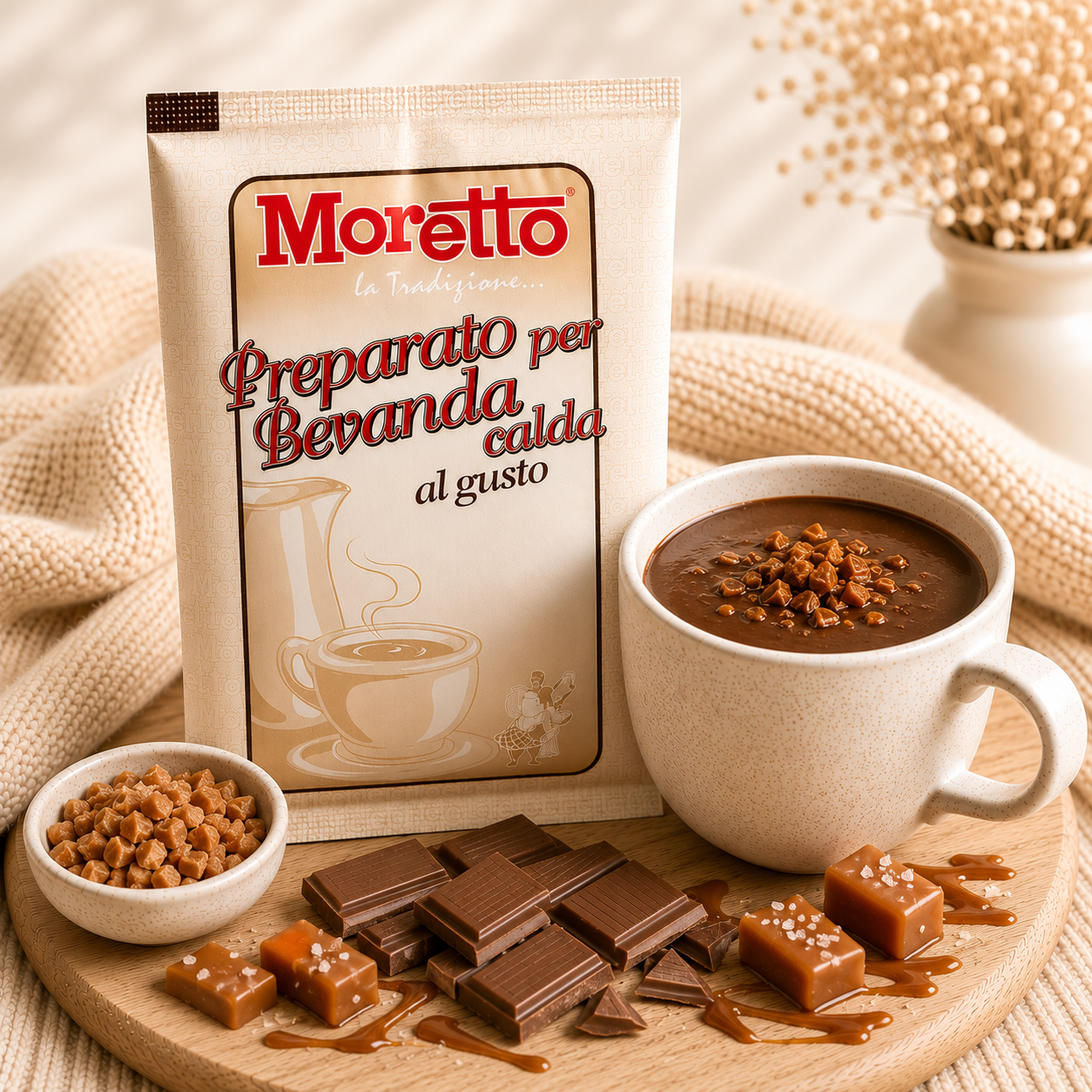 Horká čokoláda Moretto - Karamelová 30g