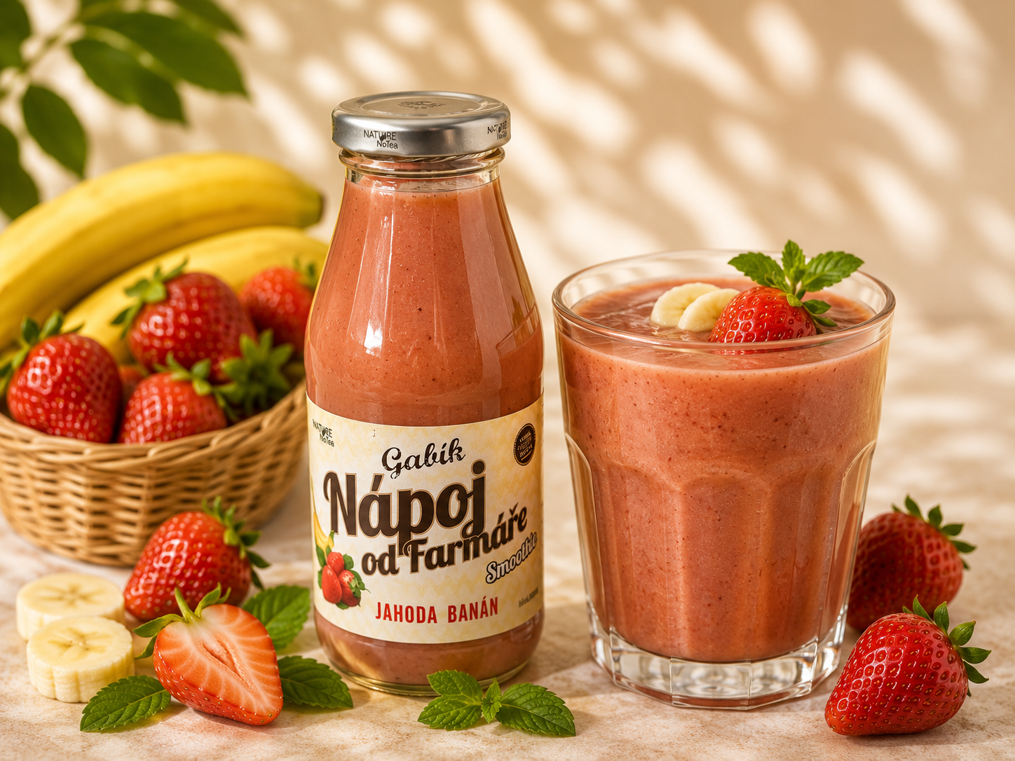 Farmářské Smoothie Gabík - Jahoda s banánem 200ml