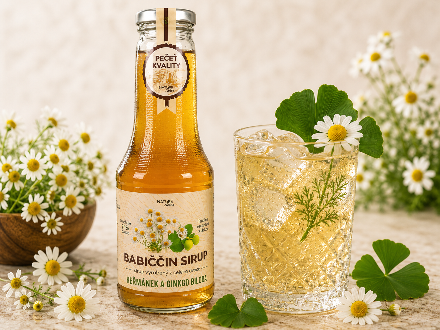 Babiččin bylinný sirup - Heřmánek & Ginkgo 500ml