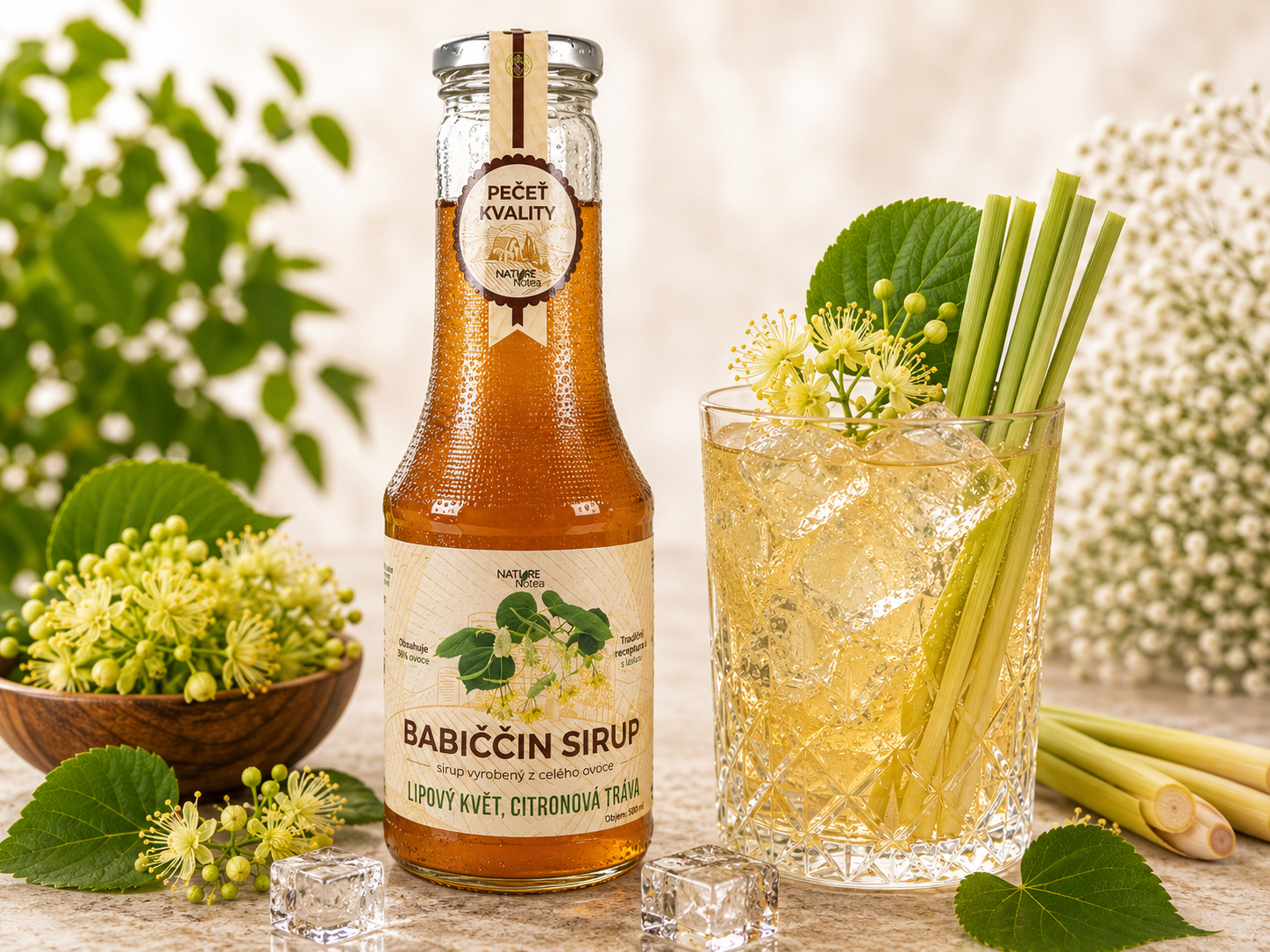 Babiččin bylinný sirup - Květ lípy s citronovou trávou 500ml