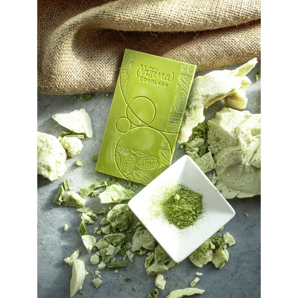 Bílá čokoláda 40% se zeleným čajem Matcha 50g