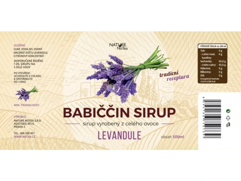 Babiččin bylinný sirup - Levandule 500ml