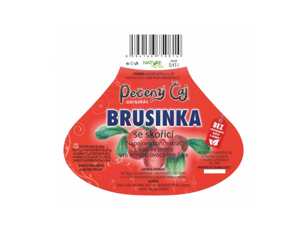 Pečený čaj Notea - Brusinka se skořící 430ml