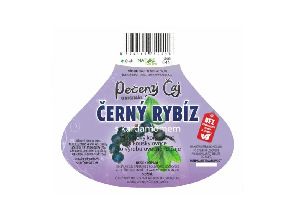 Pečený čaj Notea - Černý rybíz s kardamomem 430ml