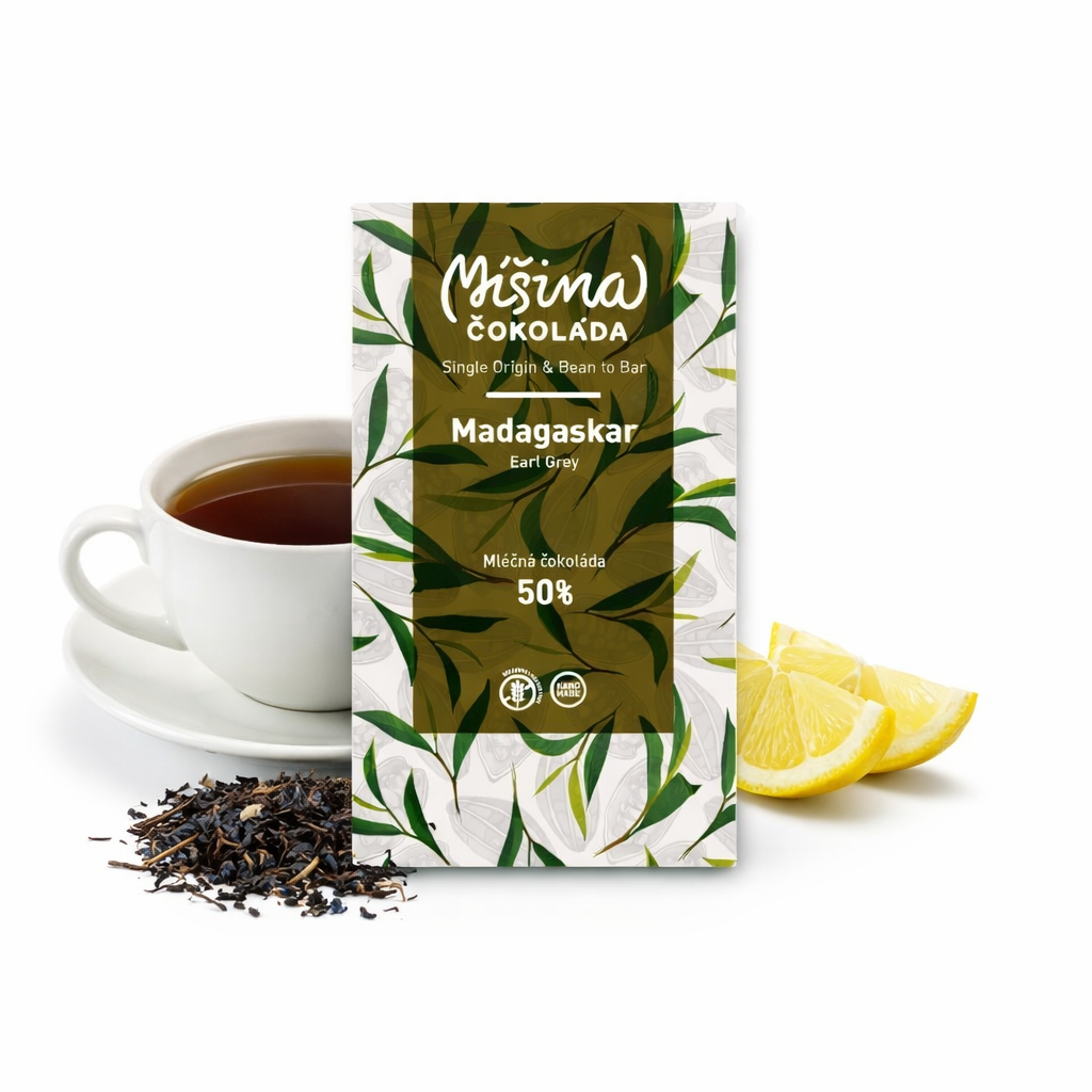 Mléčná čokoláda 50% Madagaskar Earl Grey 50g