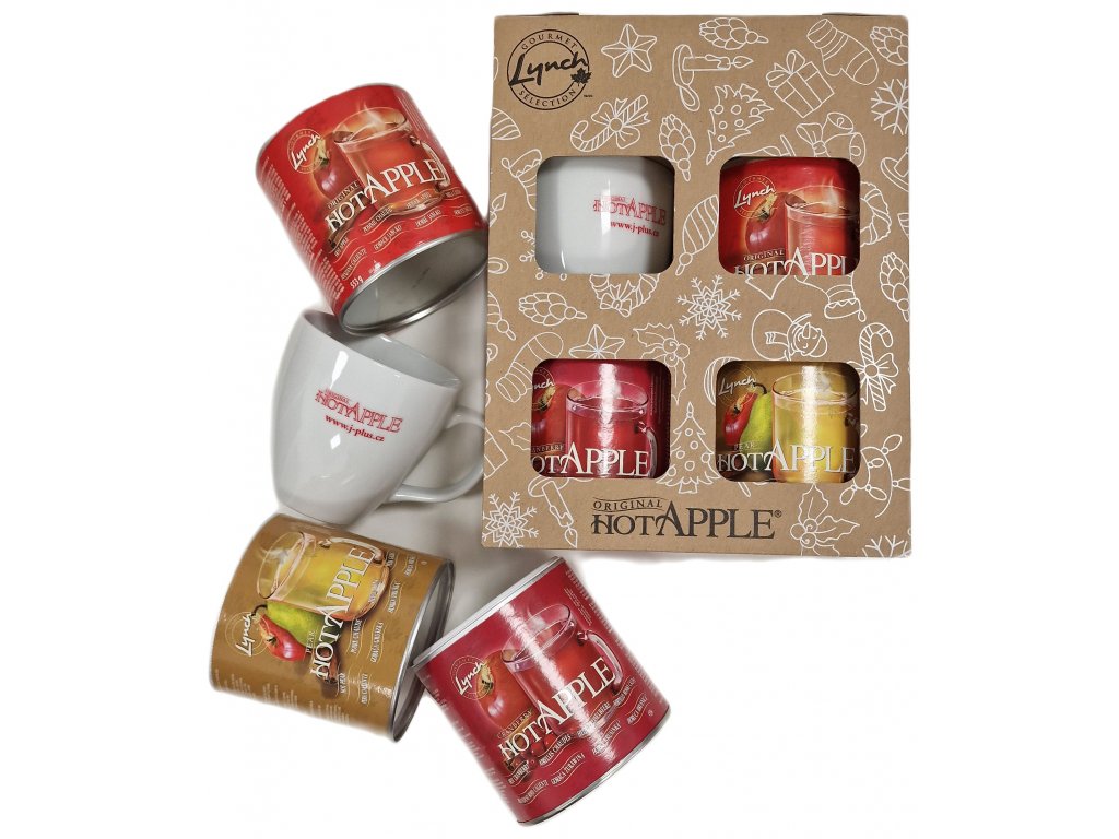 Dárková sada Hot Apple 3x553g + hrnek