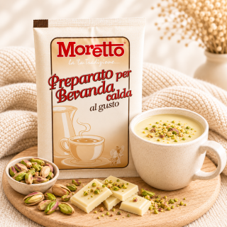 Horká čokoláda Moretto - Bílá s pistácií 30g