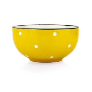 Keramická miska, žlutá s puntíky, 490ml 