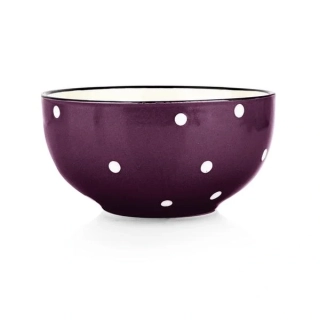 Keramická miska, fialová s puntíky, 490ml 