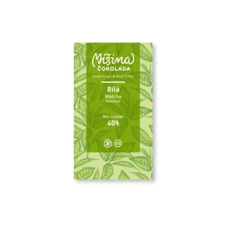 Bílá čokoláda 40% se zeleným čajem Matcha 50g