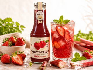 Babiččin sirup - Jahoda s rebarborou 500ml