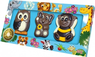 T-Severka Mléčná čokoláda zvířátka, 30g